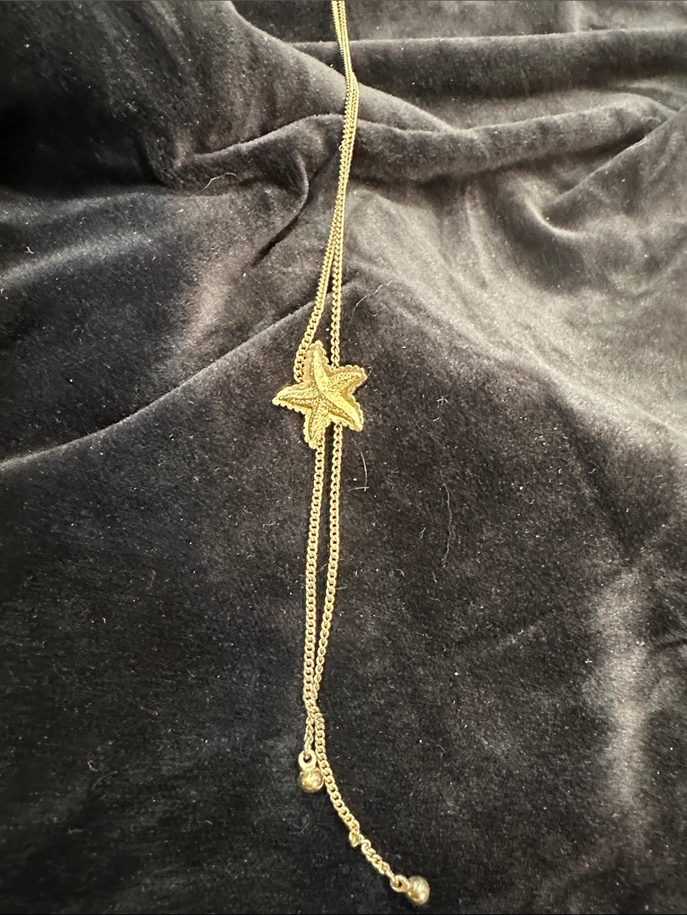 Gold Starfish Drop Lariat Necklace - Women Jewelry